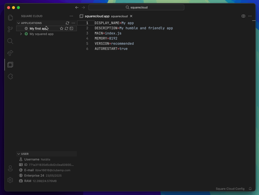 Starting application